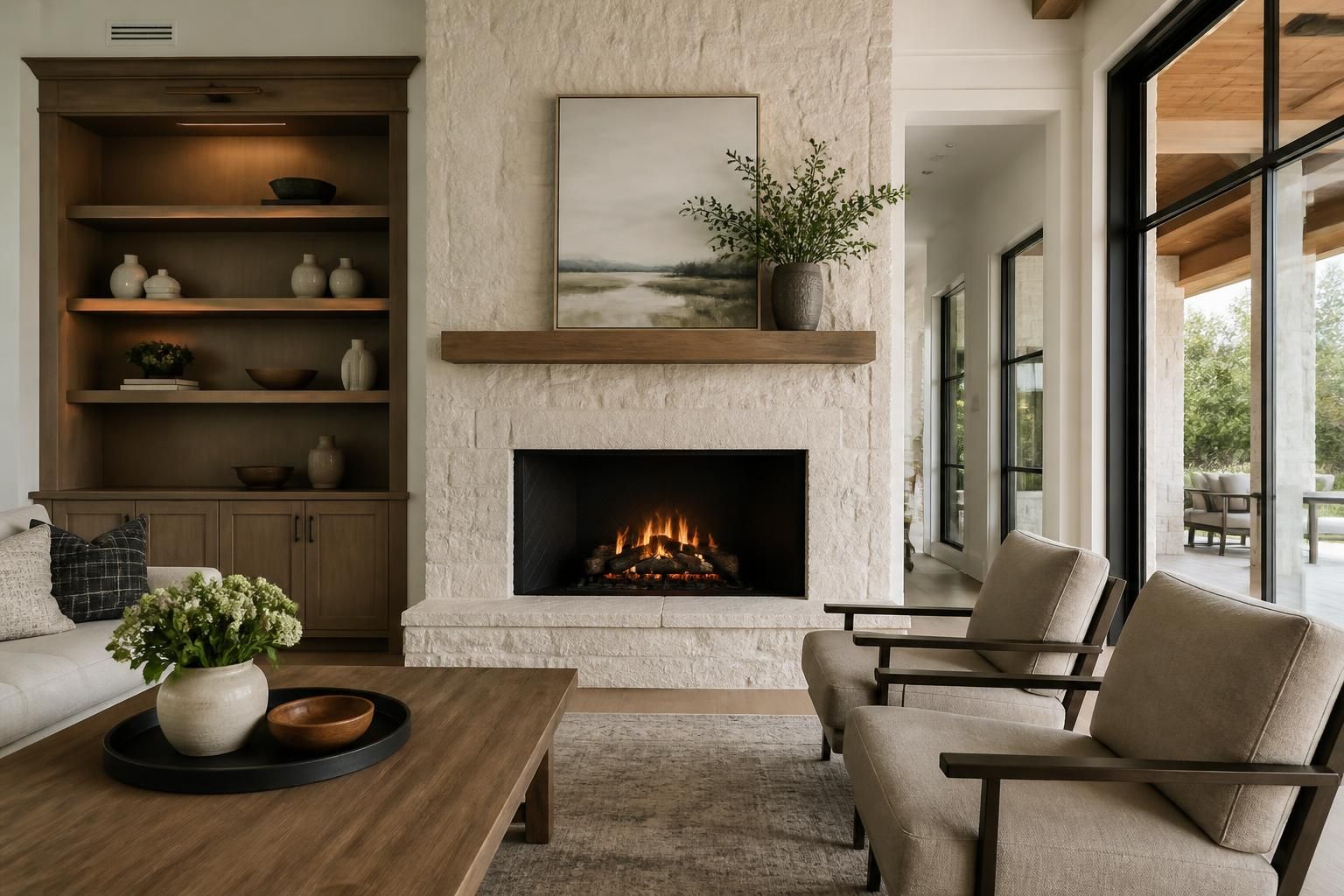 Completed custom home space with refined design and finishes.