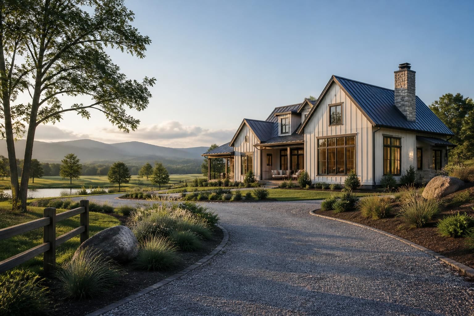 Spacious home set in open natural surroundings.